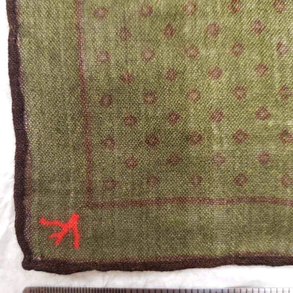 Isaia Olive Green Pocket Square